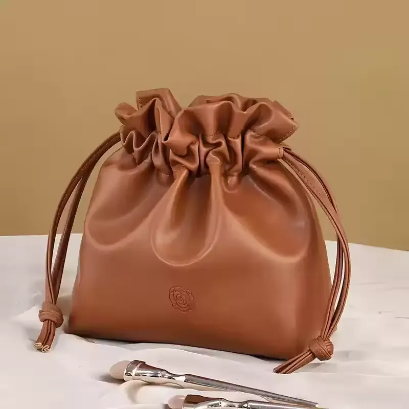 Material texture detail - Matte PU surface with makeup brushes for wholesale distribution