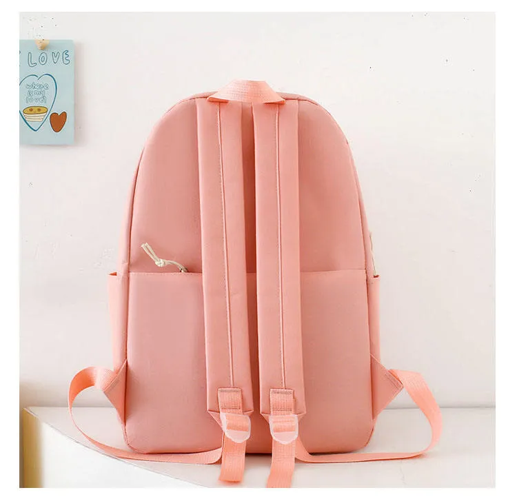 Rear view of custom orange-padded straps on a model