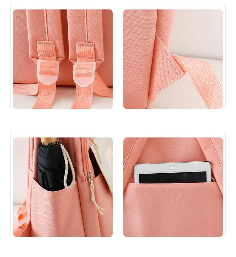 Model carrying a custom vibrant blue technical daypack