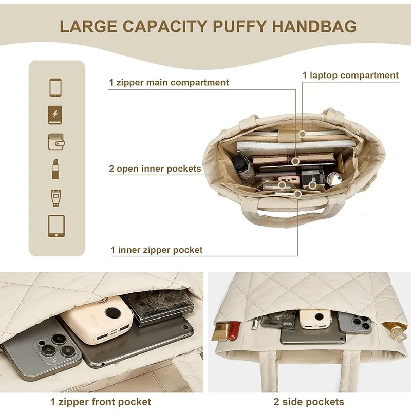 Scenario-ready nylon tote - Side profile showing storage capacity and reinforced construction