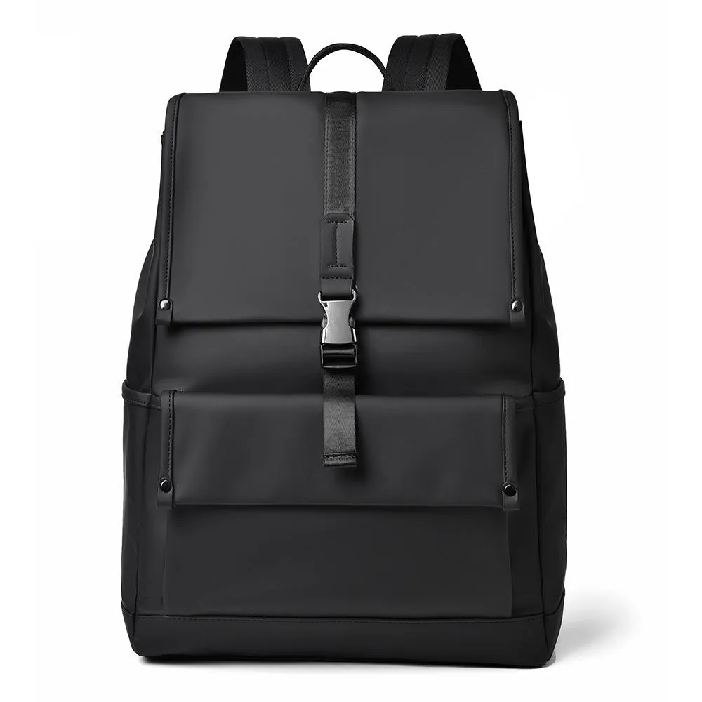 Open view of custom backpack showing interior compartments