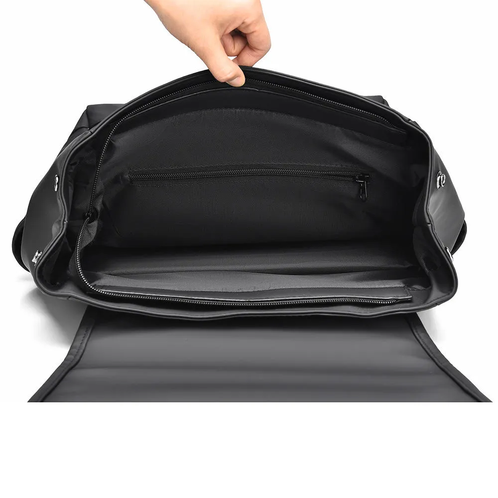 Front view of an olive green bespoke PU softback bag