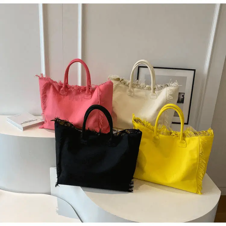 Canvas tote bag alternative view - Manufacturing precision for wholesale fashion accessory factory showing spacious design