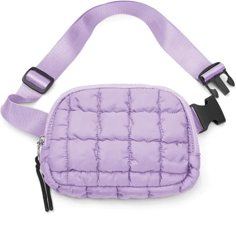 Waterproof waist bag light purple view - Custom manufacturing quality for wholesale accessories showing texture detail