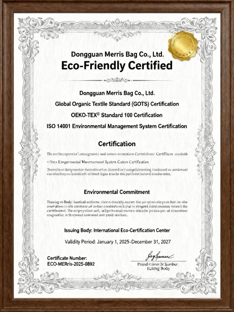 Sustainable bag manufacturing - GRS and Eco-friendly certified materials