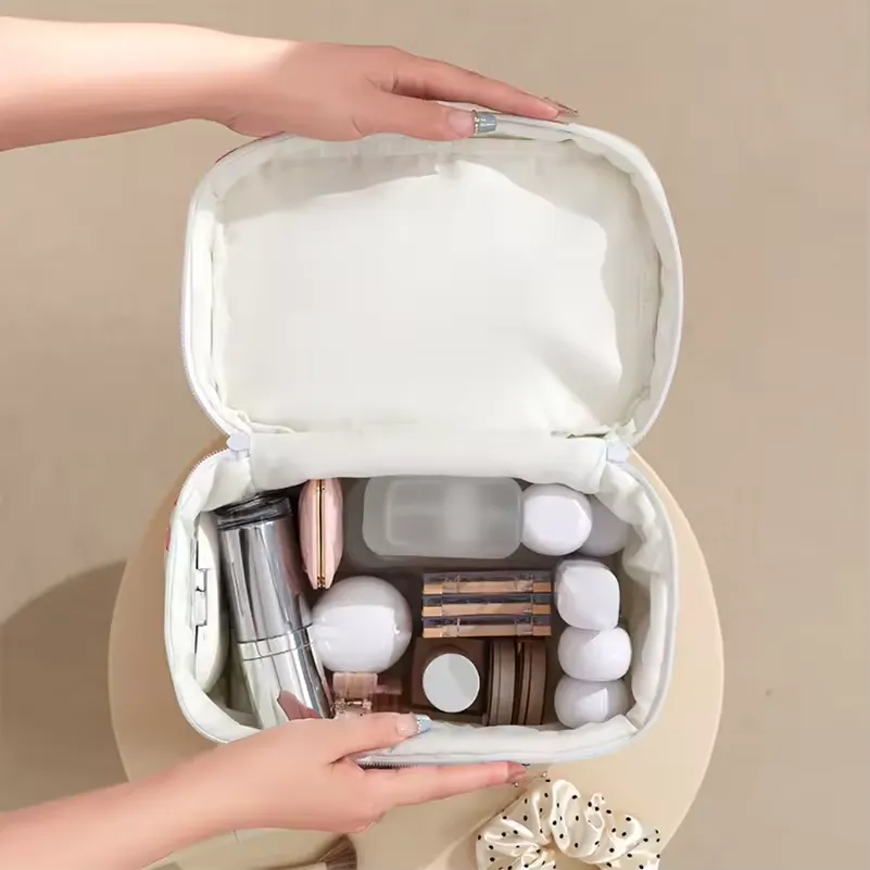 Interior view - Spacious white lining for cosmetic bottle and palette storage wholesale manufacturing