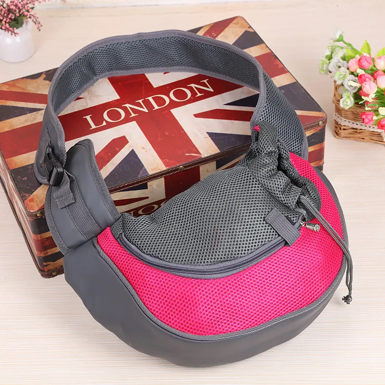 Custom pet sling carrier bag manufacturer - Hot pink breathable mesh pet carrier with safety features for OEM production