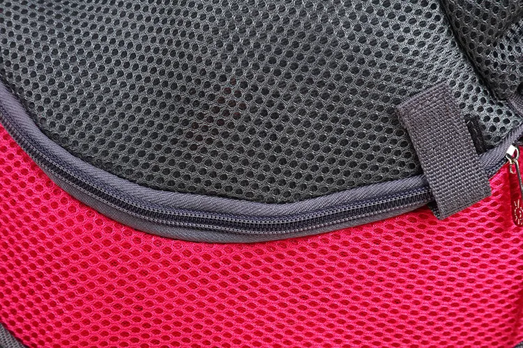 Precision stitching on breathable sandwich mesh - Premium private label pet carrier construction