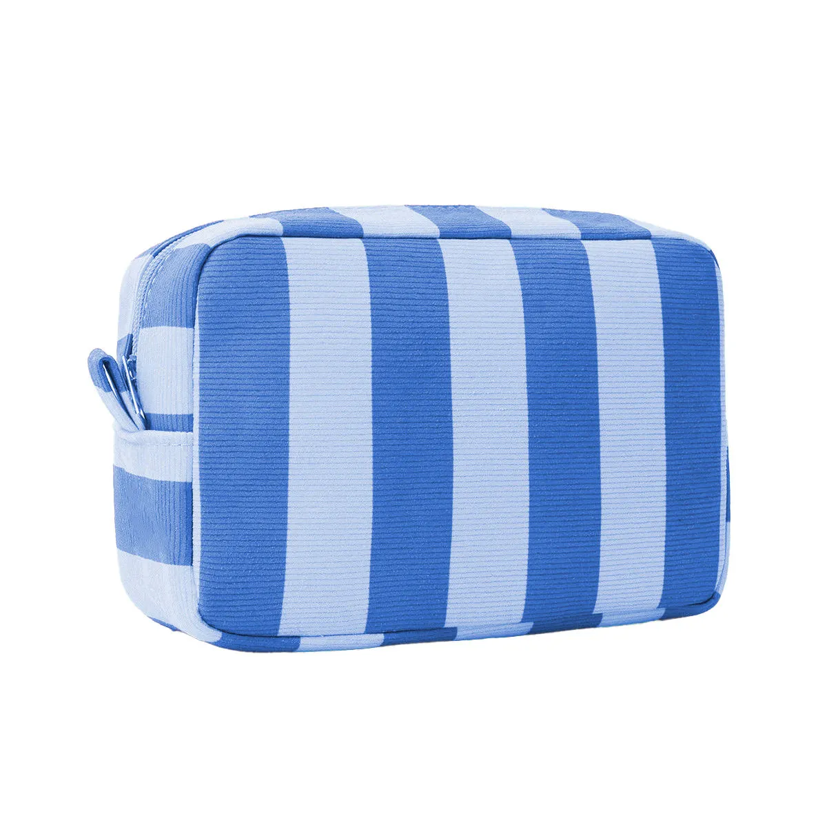 Brown and blue striped terry wash bag - OEM prototype service for spa and hotel amenity products