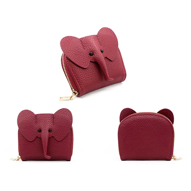 Detailed view of elephant novelty pouch embroidery and reinforced edge-painting