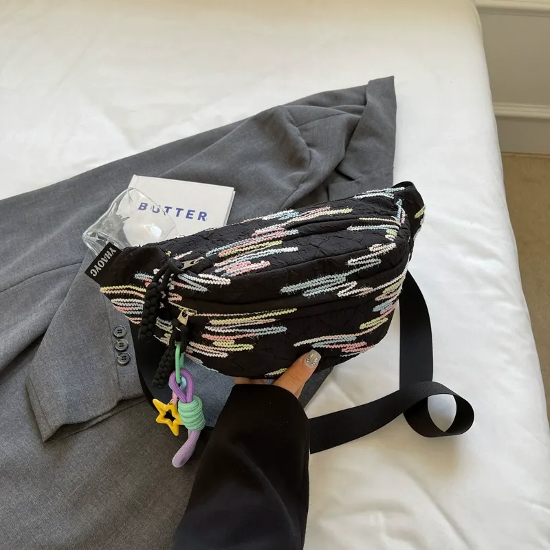 Interior compartments of Cute Sweet Style Nylon Chest Pack & Waist Belt Bag