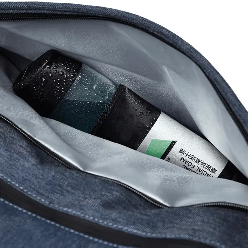 OEM travel bag production - Waterproof compartment demonstrating dry-wet separation