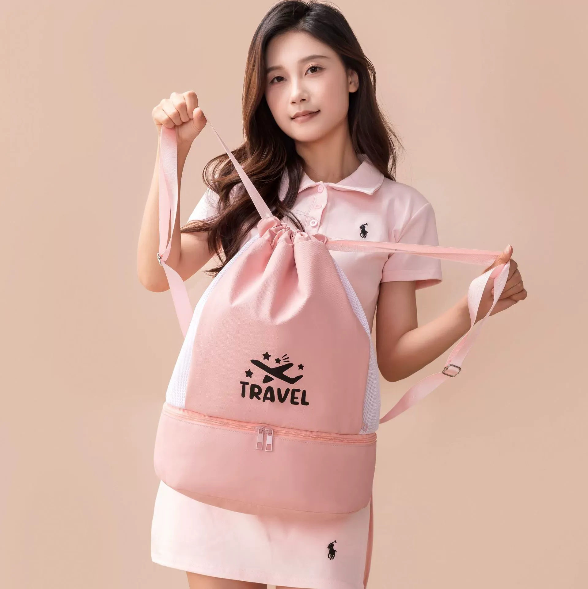 Bulk Waterproof Swimming Backpack with Shoe Compartment front view