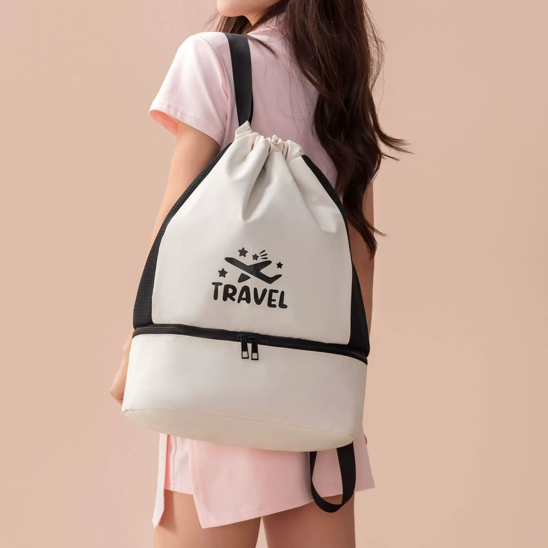 Side view of Bulk Waterproof Swimming Backpack with Shoe Compartment