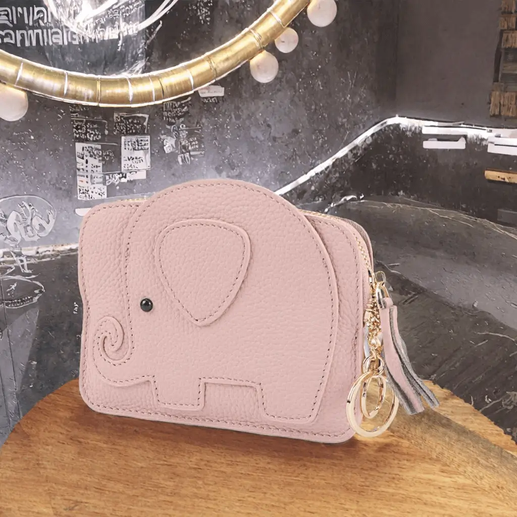 Elephant wallet interior - Custom manufacturing quality for wholesale novelty accessories showing pop-up mechanism