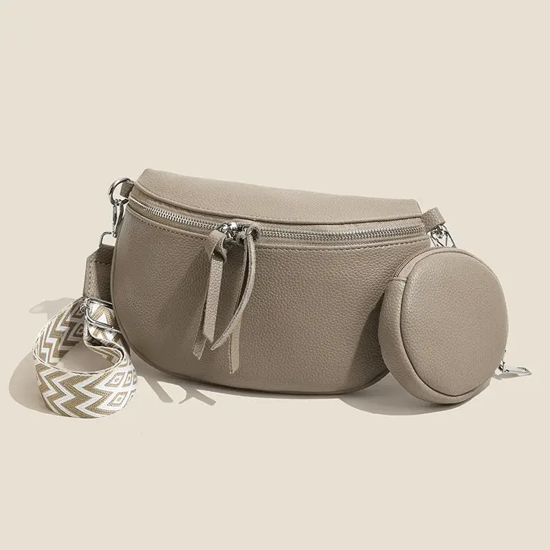 Casual waist bag light khaki view - Manufacturing capacity for OEM orders showing minimalist design