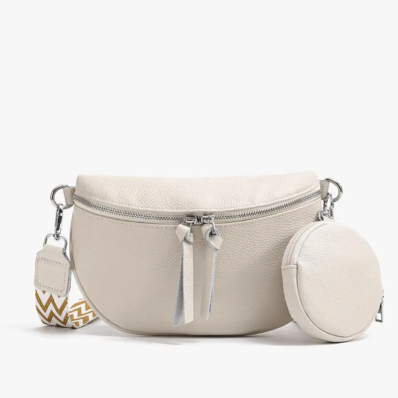 Casual waist bag off-white view - Production quality for custom accessory manufacturing
