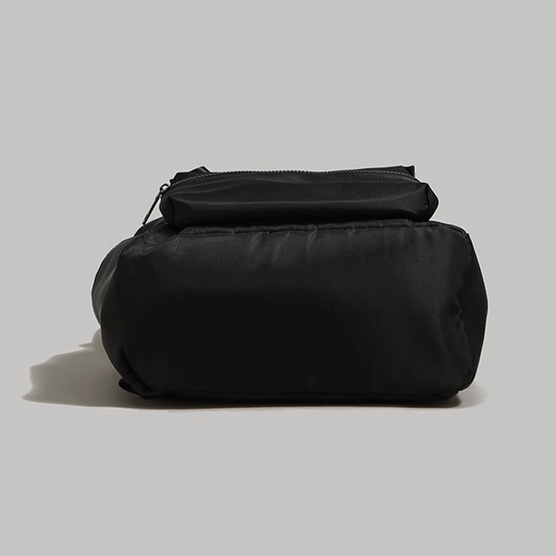 Bottom view - Wholesale travel bag supplier showing structured shape and zippered pocket