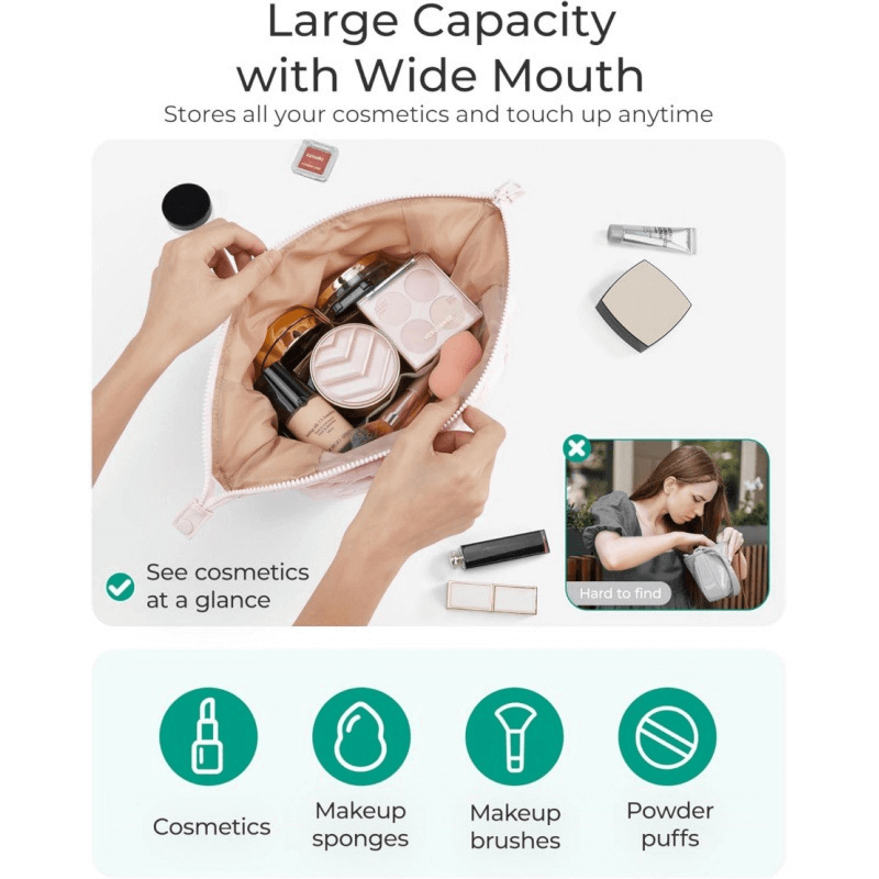 Fluffy cosmetic bag interior view - Spacious storage for OEM manufacturing