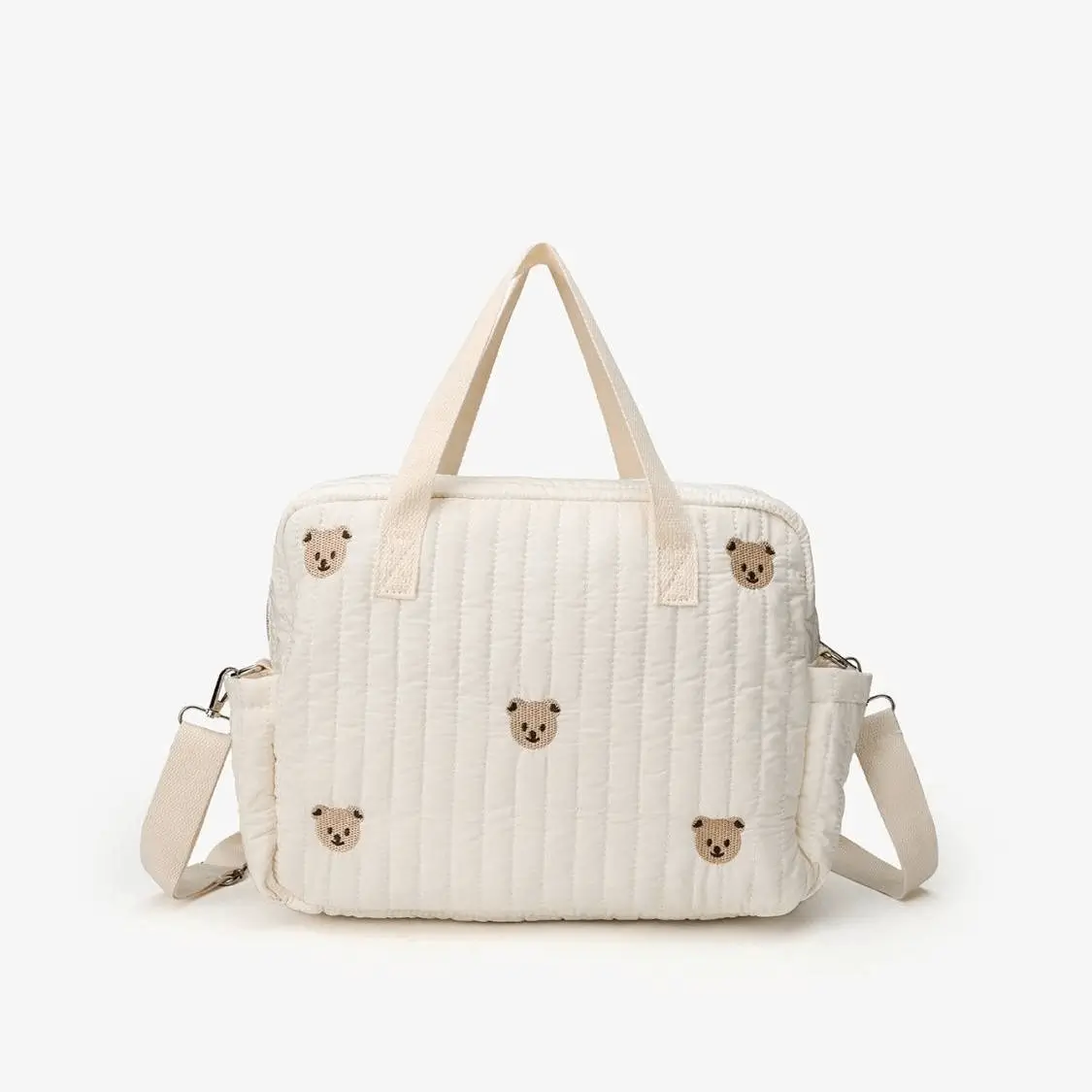 Teddy bear embroidery bag detail - Playful design for wholesale parenting products manufacturing