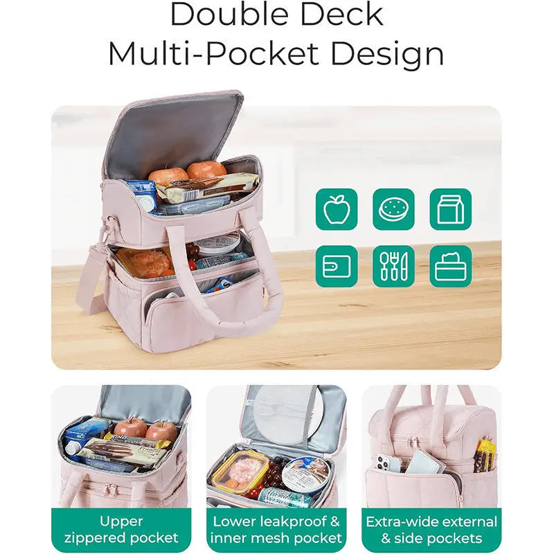 Custom insulated lunch bag manufacturer - Multi-pocket organization with compartment system