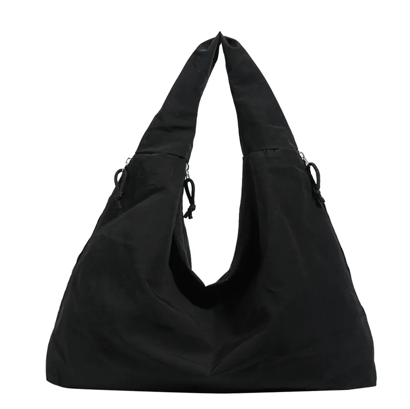 Back view showing straps of Korean Style Minimalist Canvas Tote Shoulder Shopping Bag