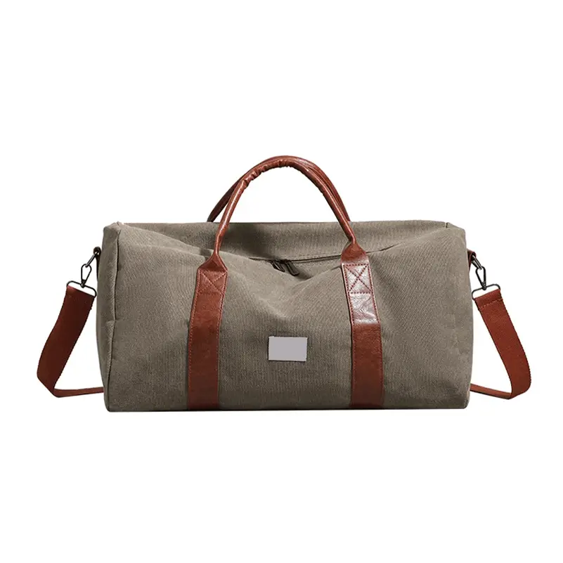 Large capacity canvas duffel bag manufacturer - Classic canvas with leather accents for OEM travel bag production