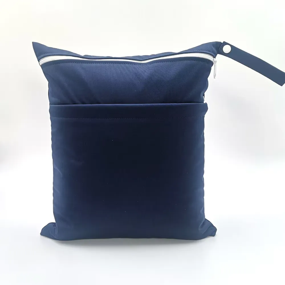 Navy blue Oxford cosmetic bag - Classic color with exterior pocket for wholesale distribution