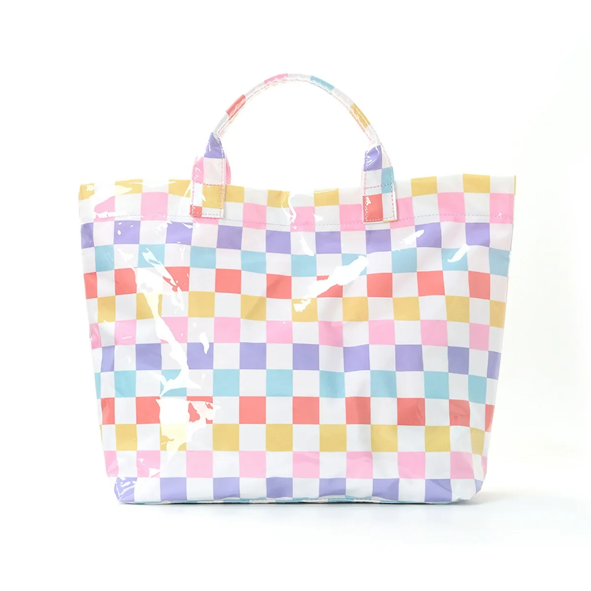 Quality buckle details of Lightweight Striped Travel Tote Bag for Daily Commute