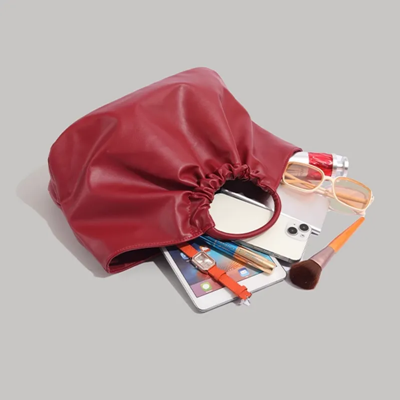 PU tote bag alternative view - Manufacturing precision for wholesale fashion accessory factory showing luxurious texture