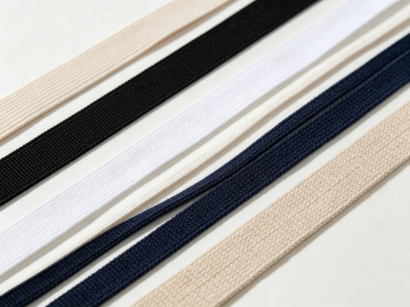 Various bag binding tapes and webbing straps in polyester cotton and elastic types
