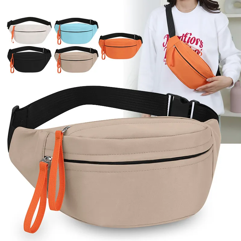 Front view of urban minimalist nylon crossbody chest bag for OEM daily wear production