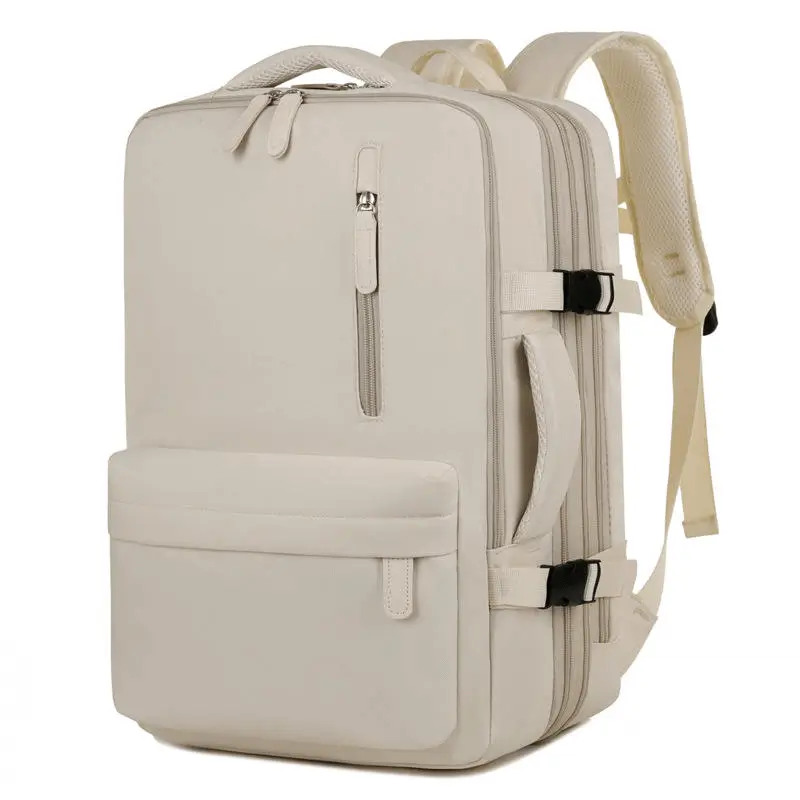 Front view showing multiple pockets and zippers - OEM waterproof backpack production