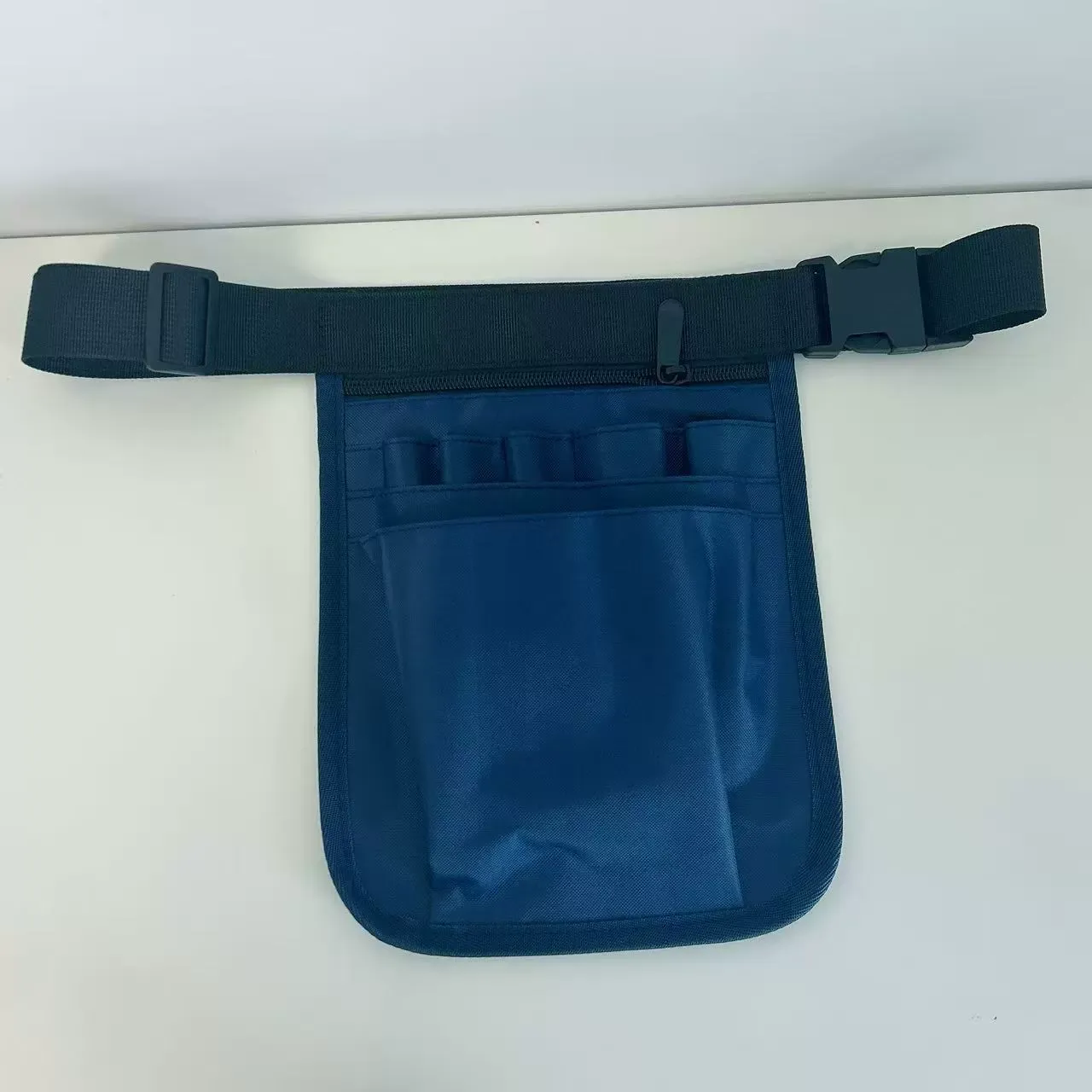 Front view of high-density Oxford nurse tool organizer waist bag for OEM medical belt production