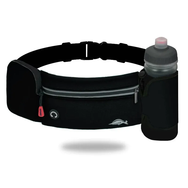 Earphone port and zip hardware on custom OEM marathon hydration belt