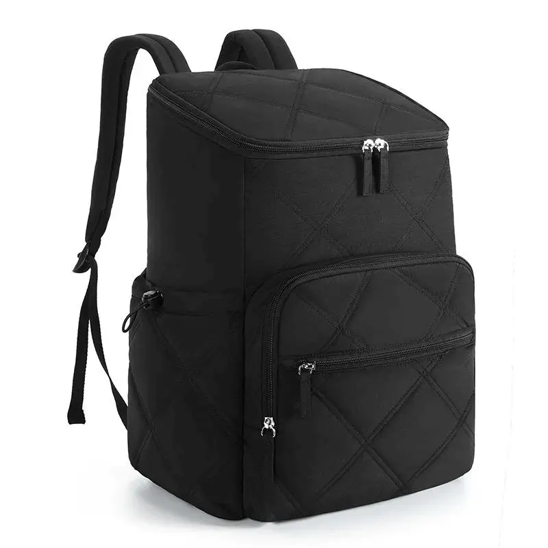 Black color option manufacturing - Premium cooler backpack with alternative quilted design for outdoor brands