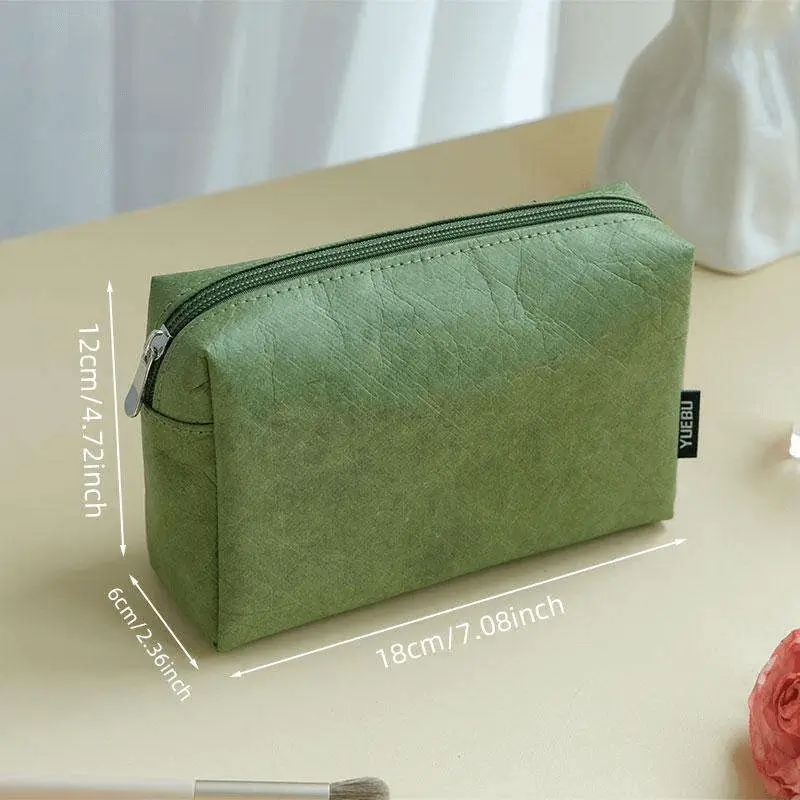 Olive green makeup pouch - Multiple interior compartments for wholesale distribution