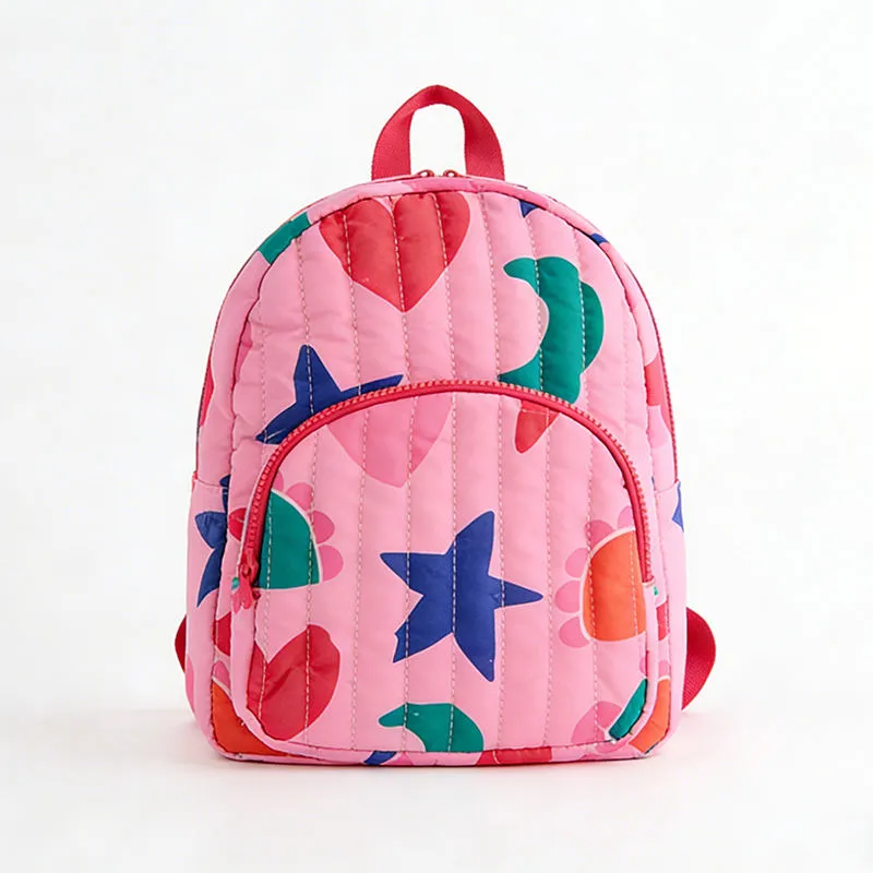 Front view showing colorful patterns - women's patterned backpack factory production