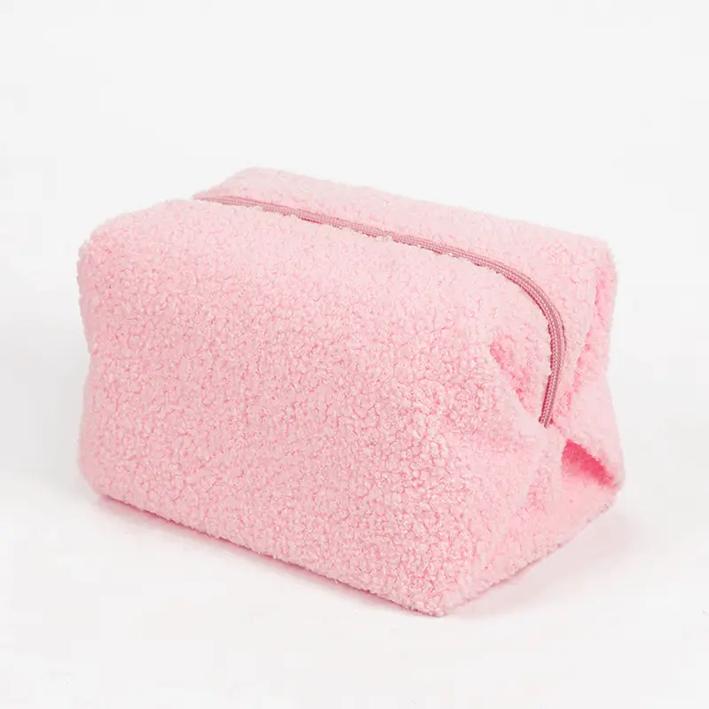 Cozy plush bag compact view - Space-efficient design for custom manufacturing