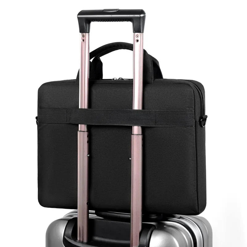 Business commuter carrying lightweight polyester file laptop bag