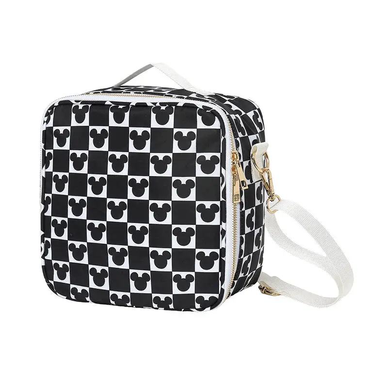 Portable aluminum film cooler bag manufacturer - Black and white checkerboard Disney design cooler bag for OEM production