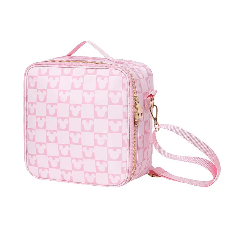 Kids lunch bag manufacturer - Pink Disney cooler bag for girls with playful graphics and adjustable strap