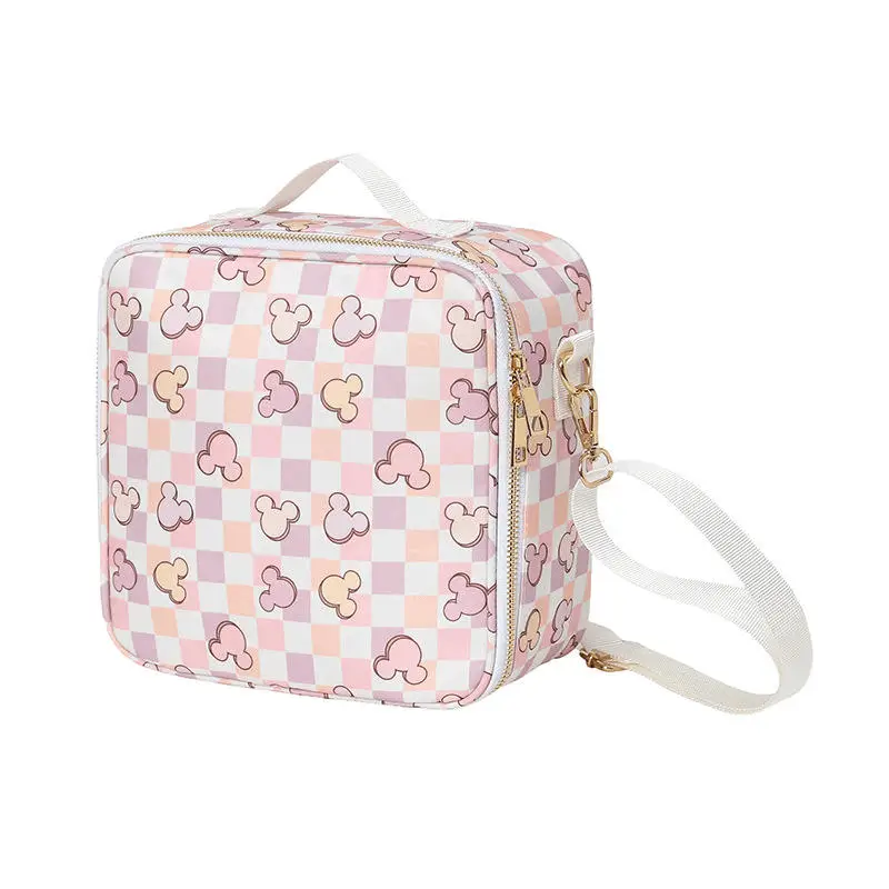 Custom cooler bag factory - Vibrant checkerboard Disney cooler bag with multi-colored Mickey Mouse designs