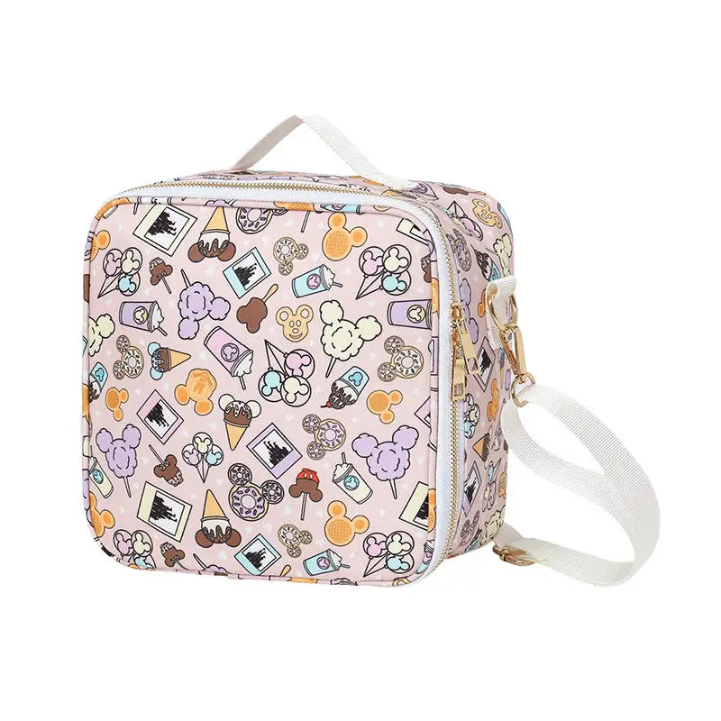 Premium cooler bag manufacturer - Mickey-themed snack pattern cooler bag with food-inspired designs