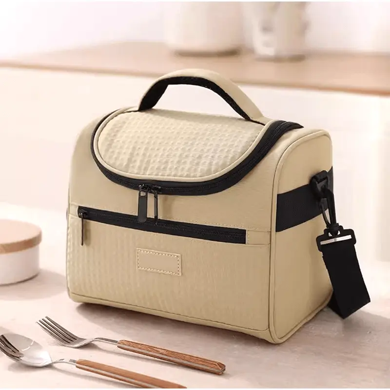 Children's insulated lunch bag manufacturer - Black and white checkerboard pattern with Mickey Mouse motifs for OEM production