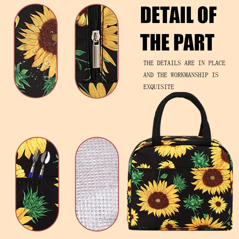 Premium material detail of Custom Printed Lunch Cooler Bag with Aluminum Foil