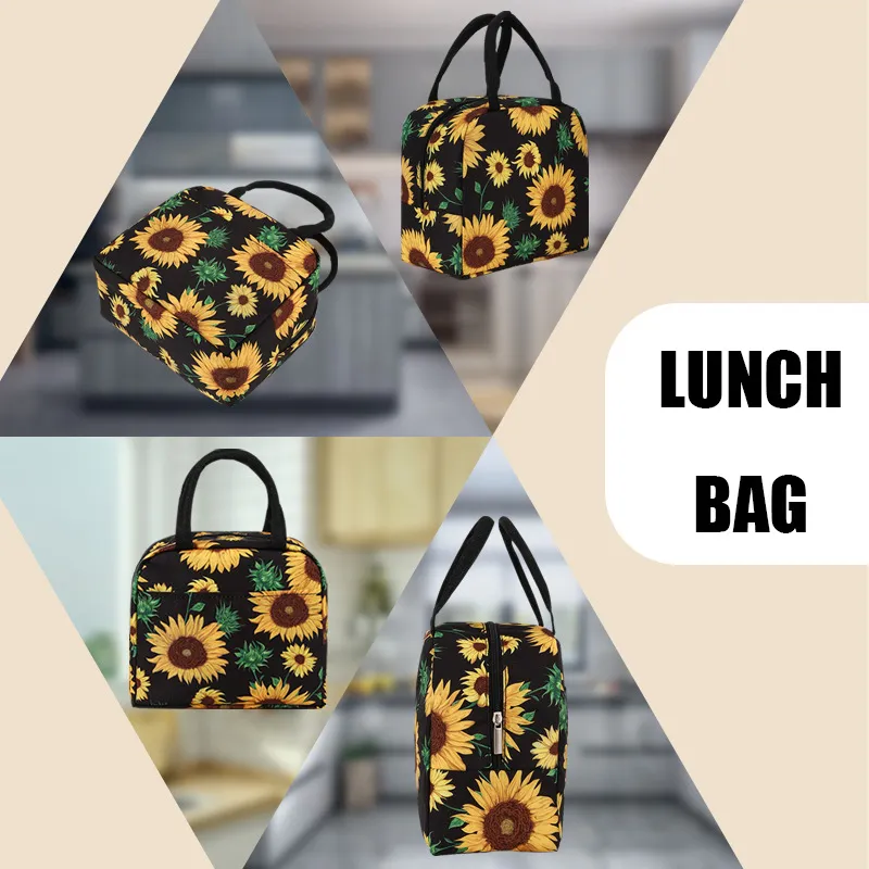 Interior compartments of Custom Printed Lunch Cooler Bag with Aluminum Foil