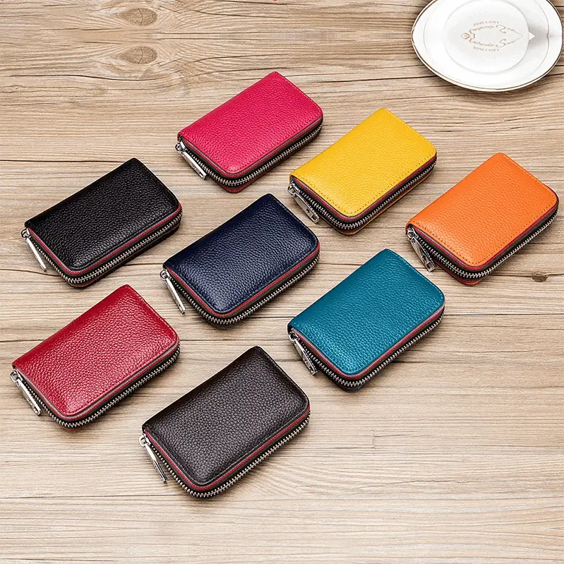 PU wallet full color range - OEM manufacturing precision for wholesale corporate wallets showing versatile design options
