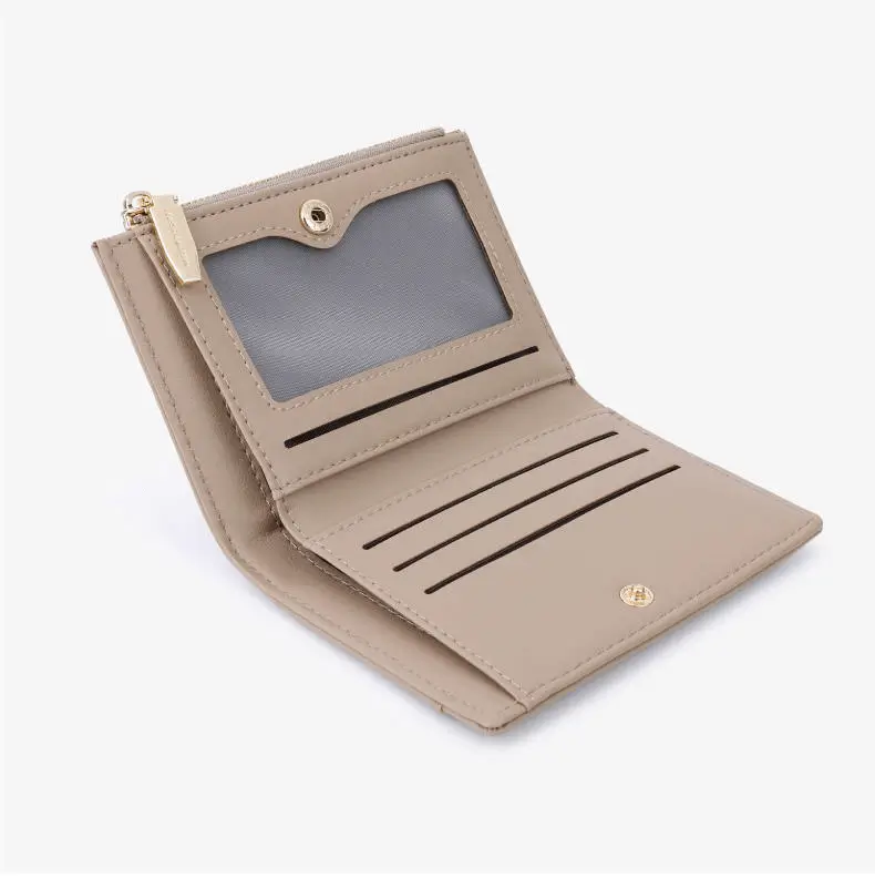 Fashion wallet interior view - Custom manufacturing quality for wholesale fashion wallets showing organizational capacity