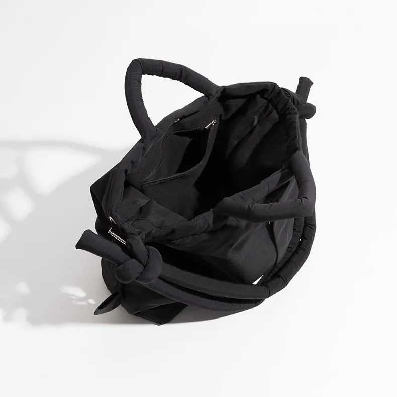 Nylon tote bag alternative view - Manufacturing precision for wholesale outdoor accessory factory showing waterproof construction